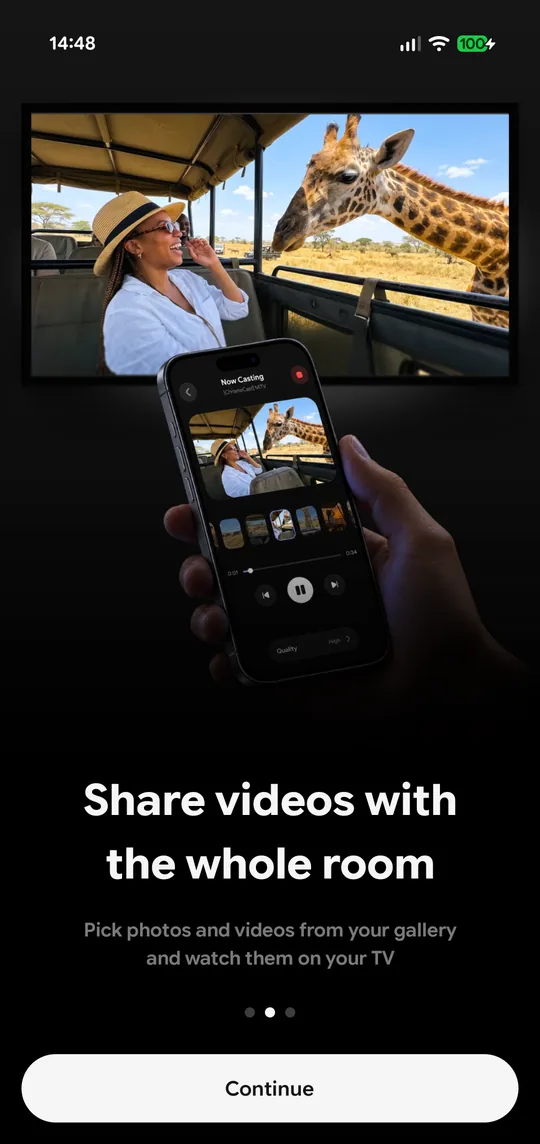 Casting a video from the phone gallery to the TV