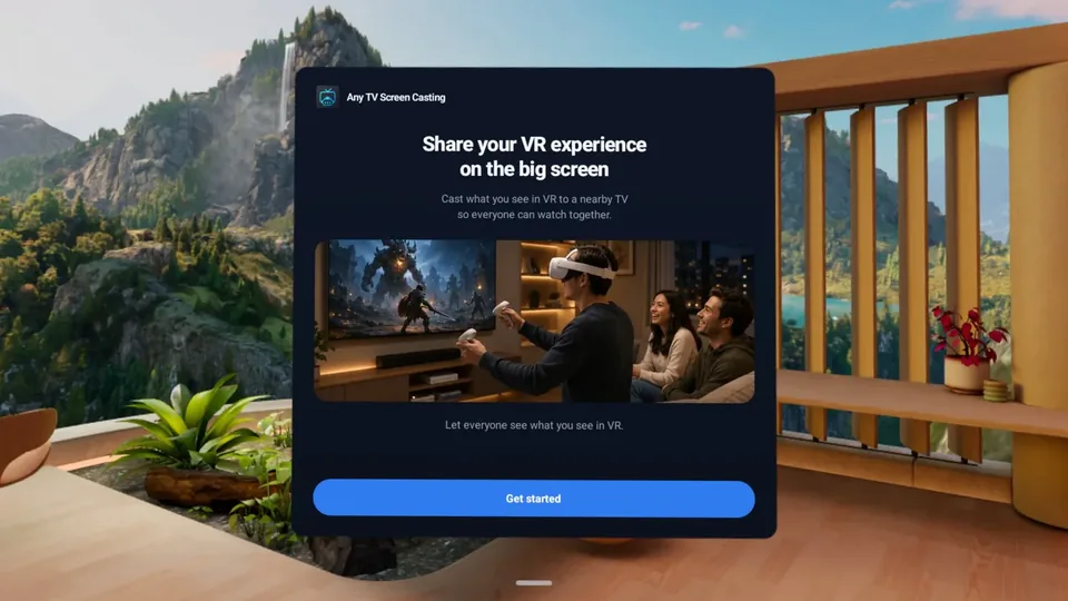 Welcome screen: share your VR experience on the big screen